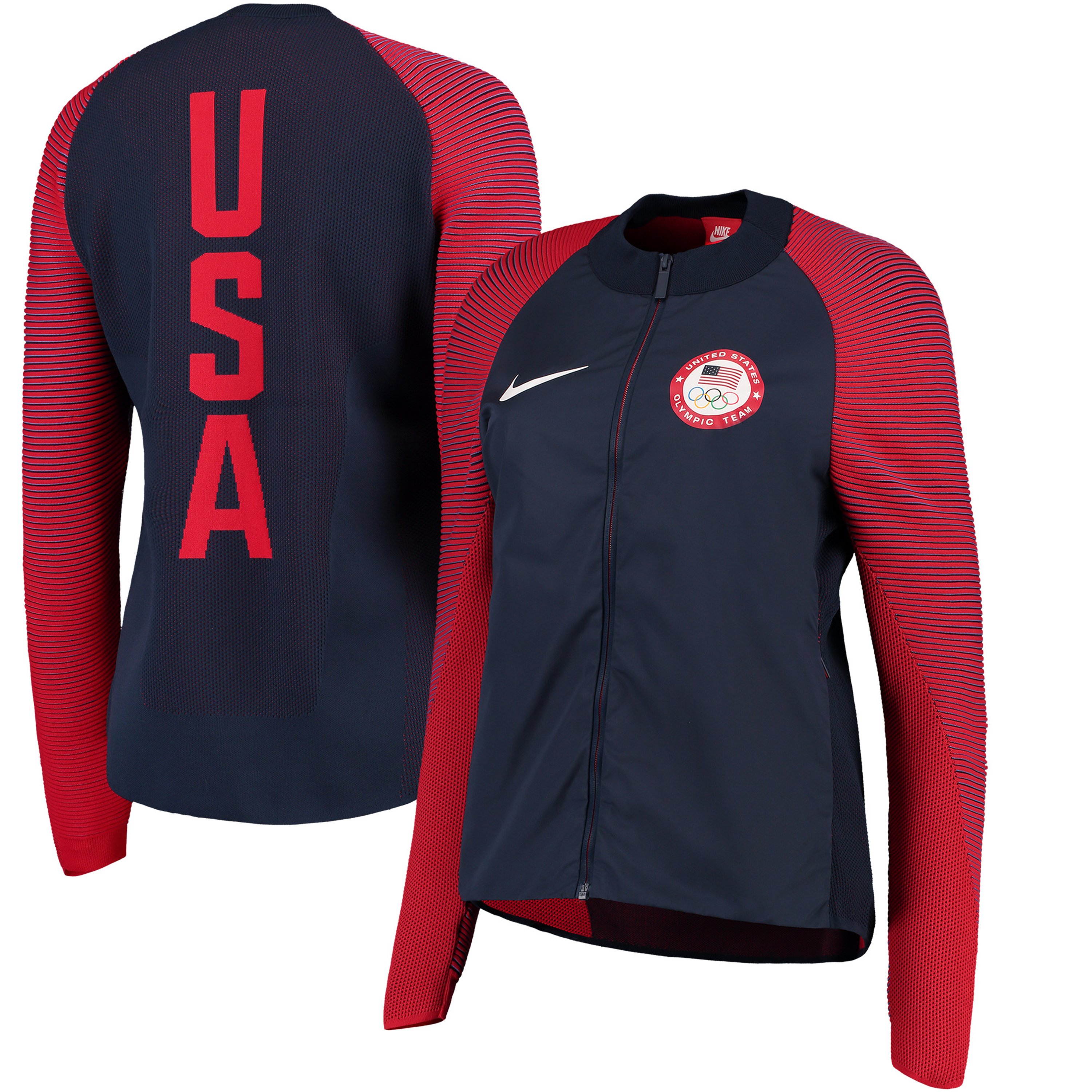 Women's Nike Navy Team USA Medal Stand FullZip Jacket