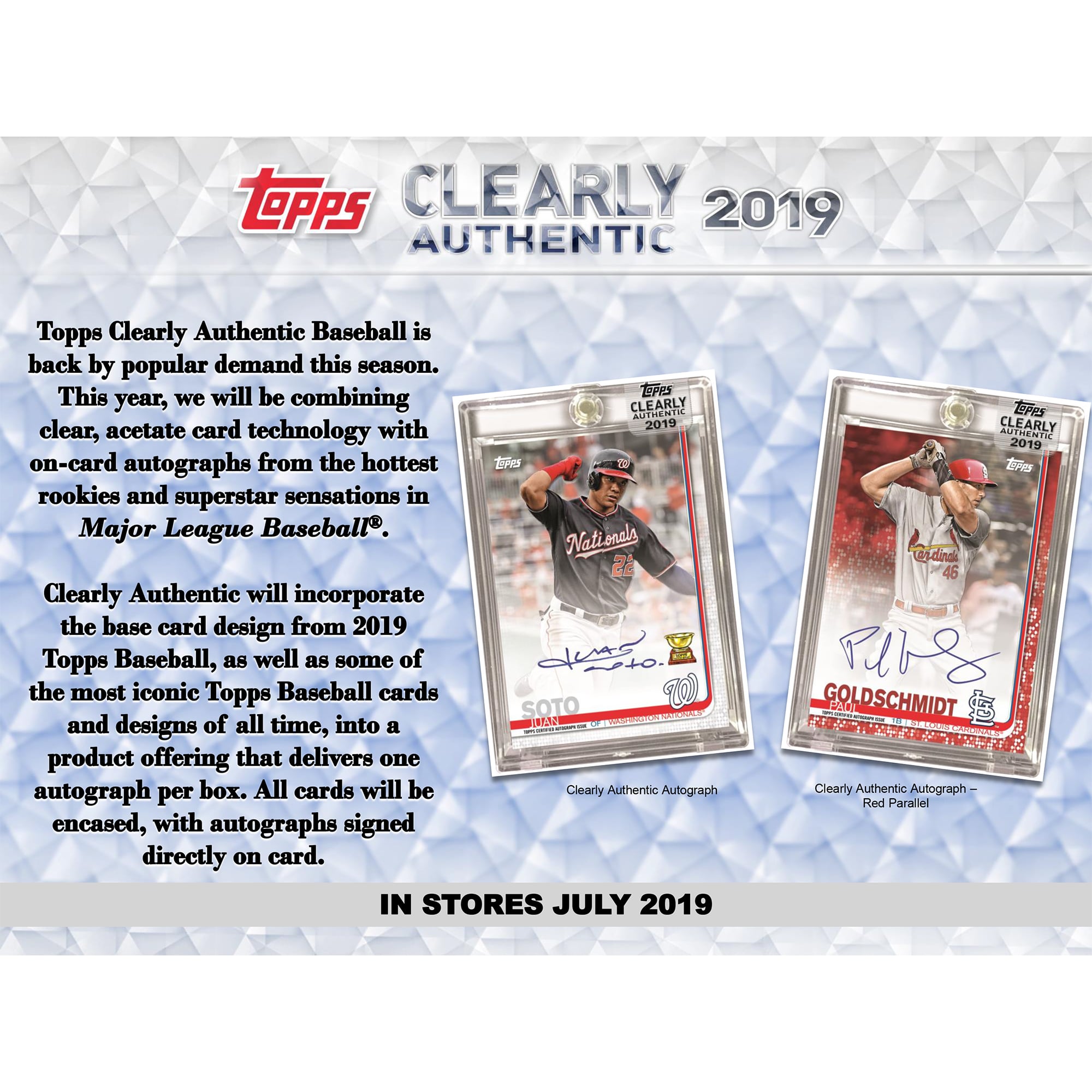 Real Topps Box Set 2019 Topps Clearly Authentic Baseball Factory Sealed 1 Pack Hobby Box
