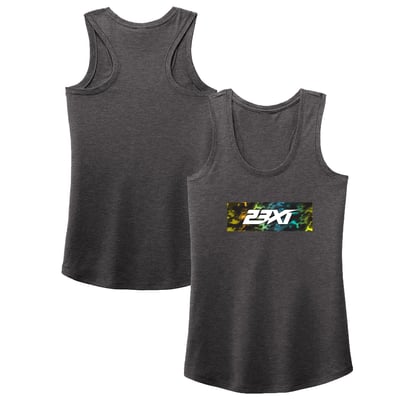  23XI Racing Women's Summer Camo Tri-Blend Tank Top - Heather Charcoal