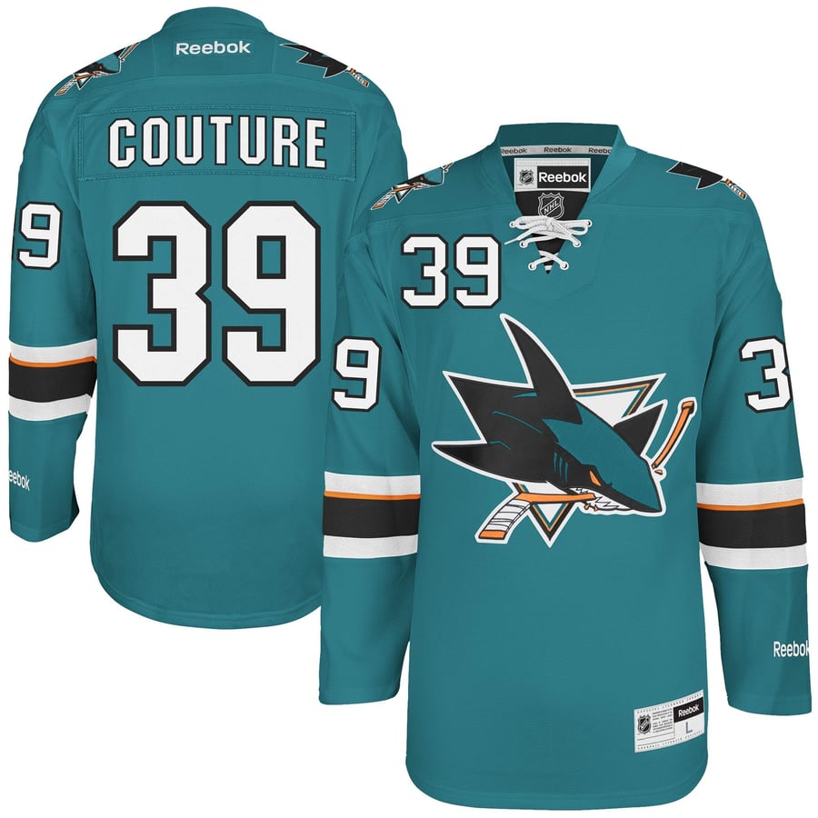Reebok Logan Couture San Jose Sharks Teal Home Premier Jersey