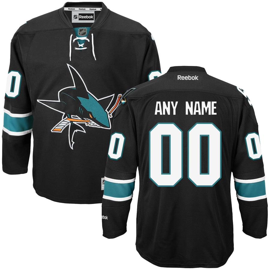 Reebok San Jose Sharks Men's Premier Alternate Custom Jersey - Black