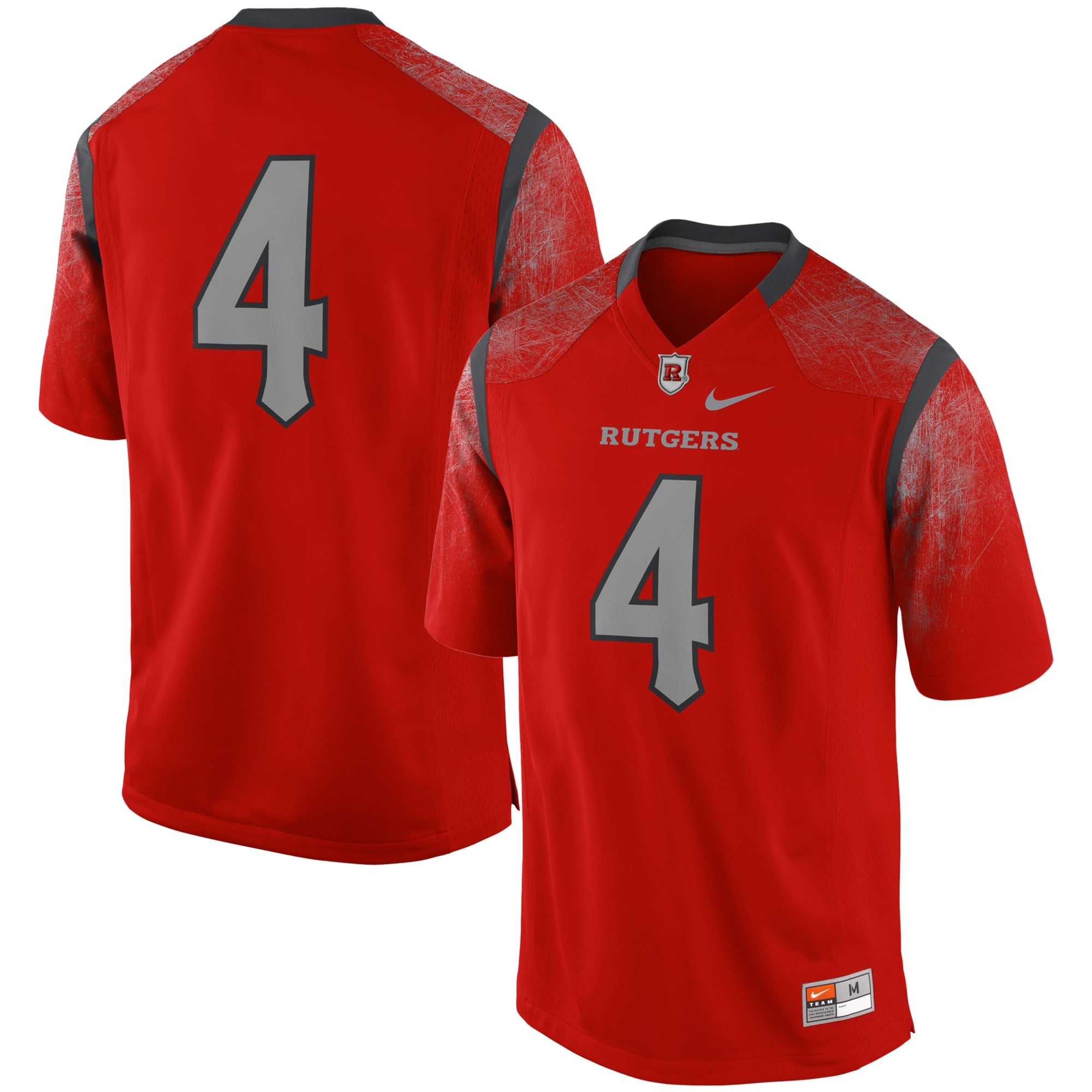 Nike #4 Rutgers Scarlet Knights Scarlet Replica Football Jersey