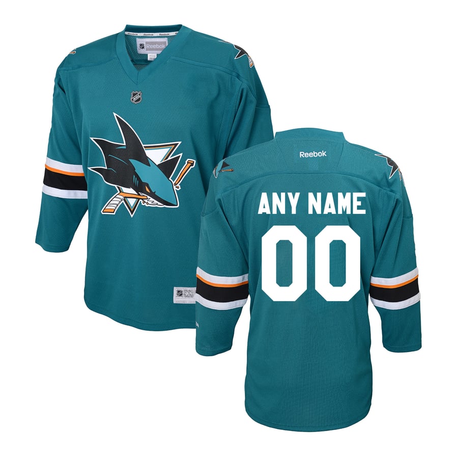 Reebok San Jose Sharks Infant Teal Custom Replica Home Jersey