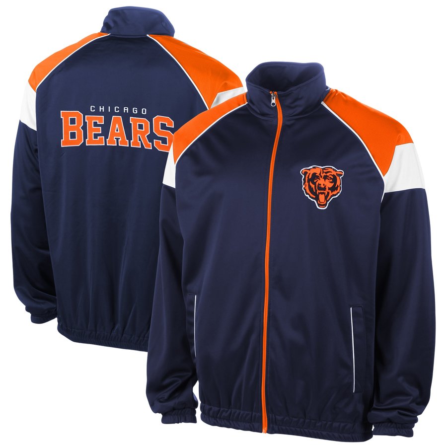 Chicago Bears Navy Blue I Formation Track Jacket