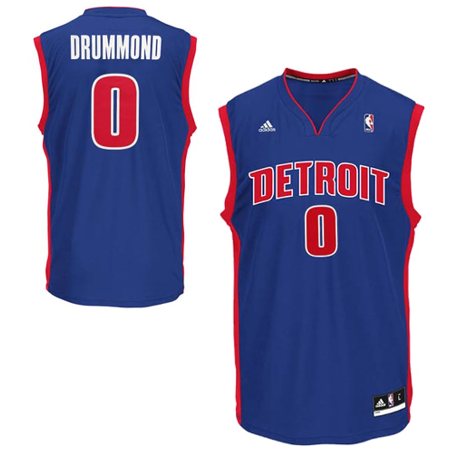 adidas Andre Drummond Detroit Pistons Youth Boy's Blue Replica Jersey