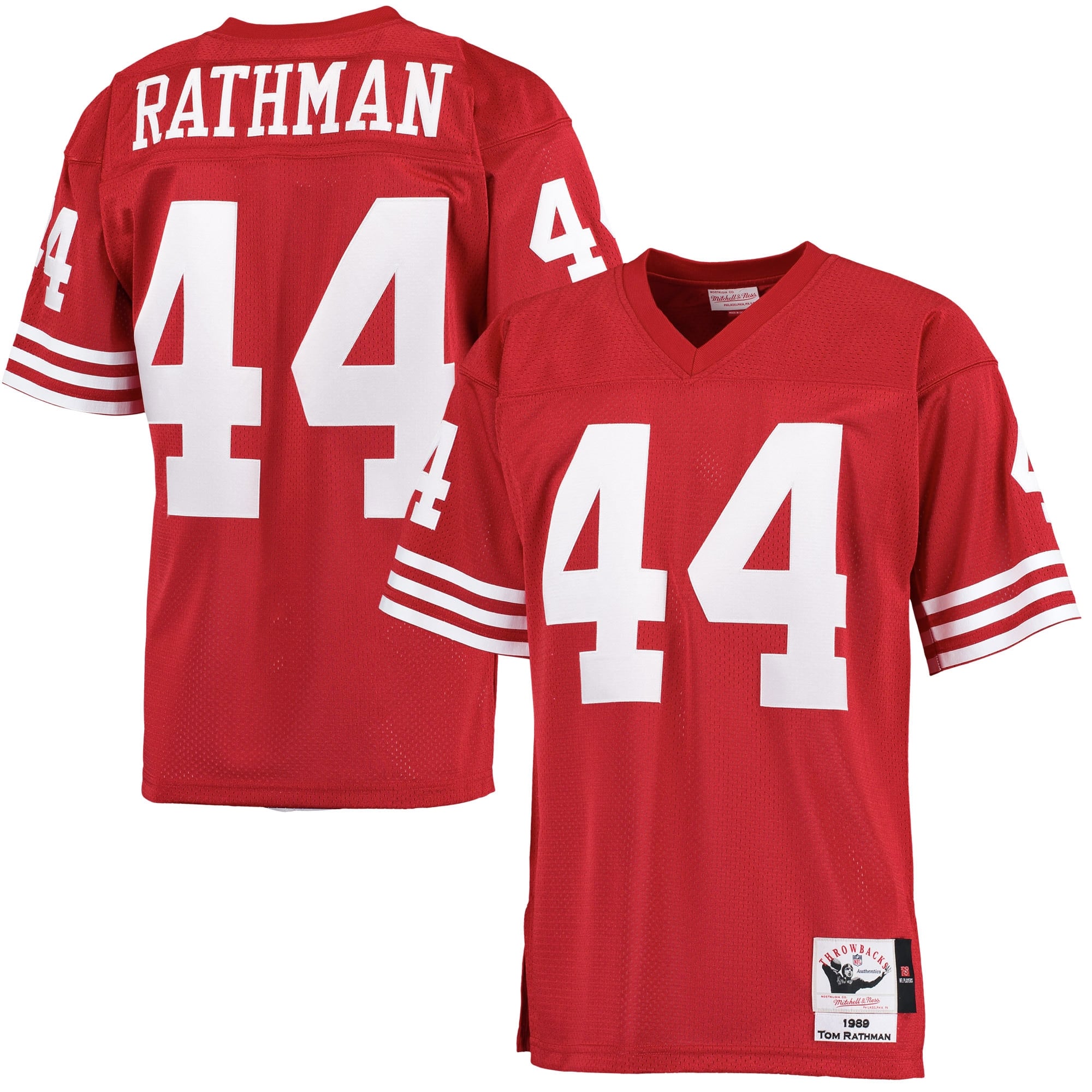 Mitchell & Ness Tom Rathman San Francisco 49ers Scarlet 1989 Throwback ...
