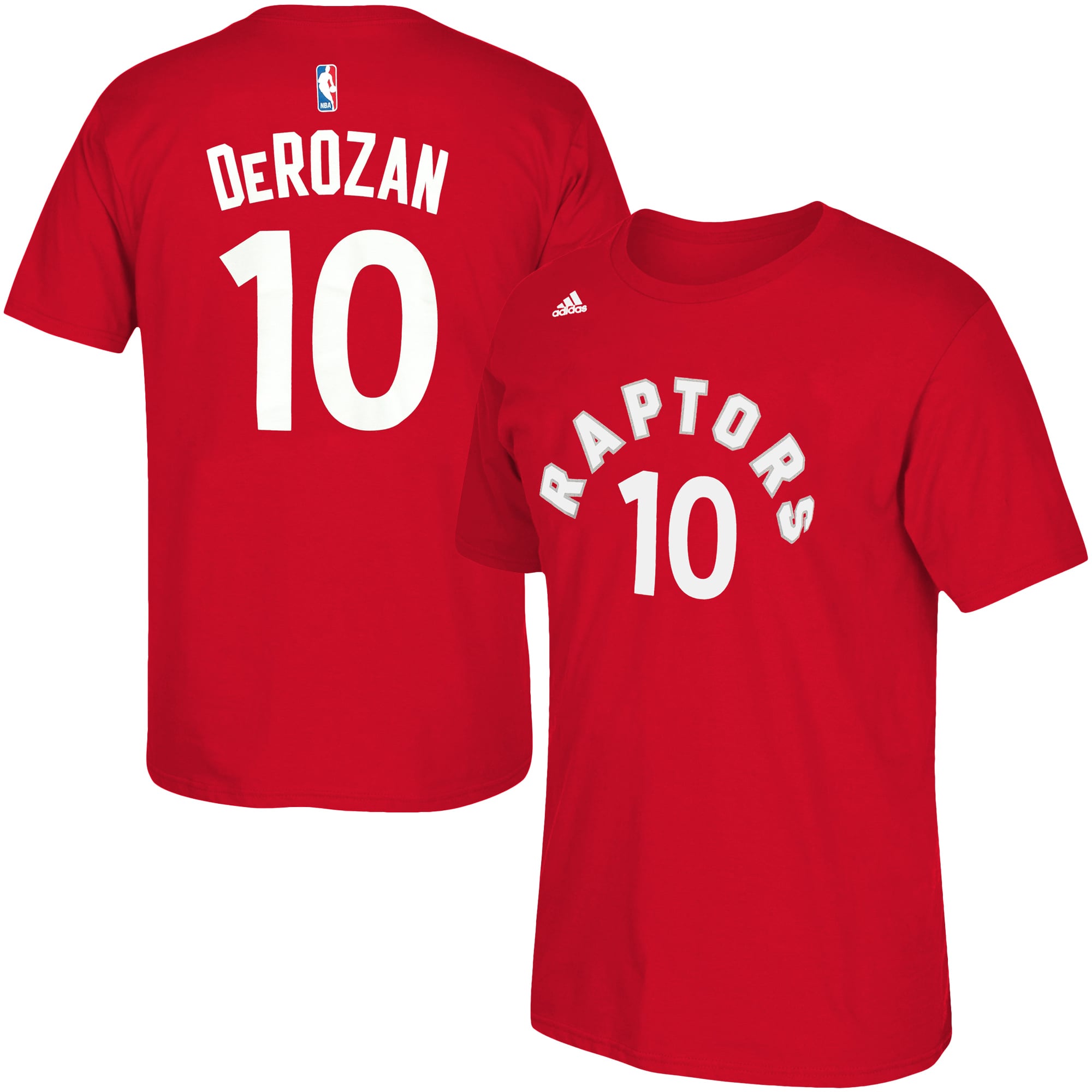 adidas DeMar DeRozan #10 Toronto Raptors Red Net Number T-Shirt