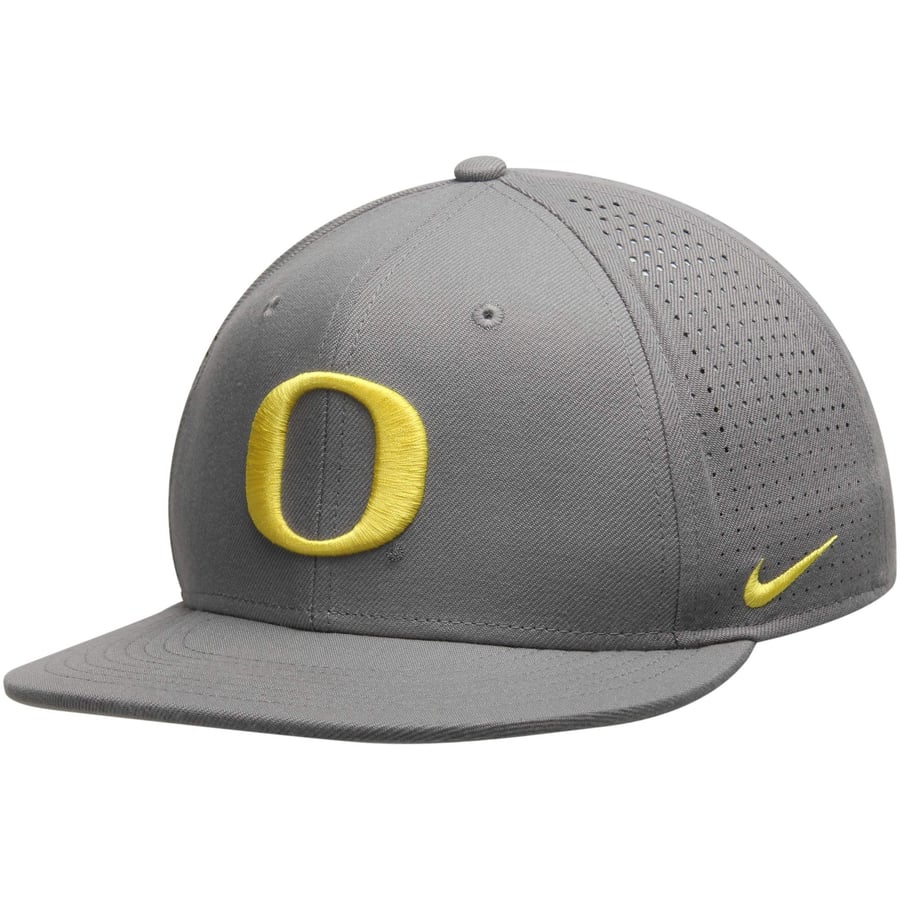 Nike Oregon Ducks Gray True College Authentic Performance Vapor Fitted Hat