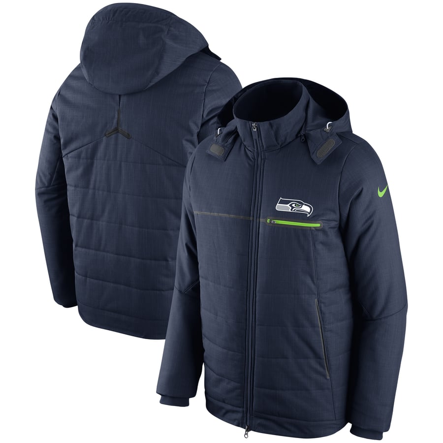 Seattle Seahawks Nike Sideline Champ Drive Full Zip Jacket College Navy