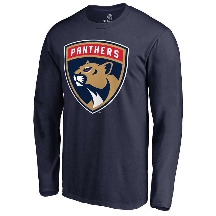 florida panthers new logo long sleeve t-shirt - navy