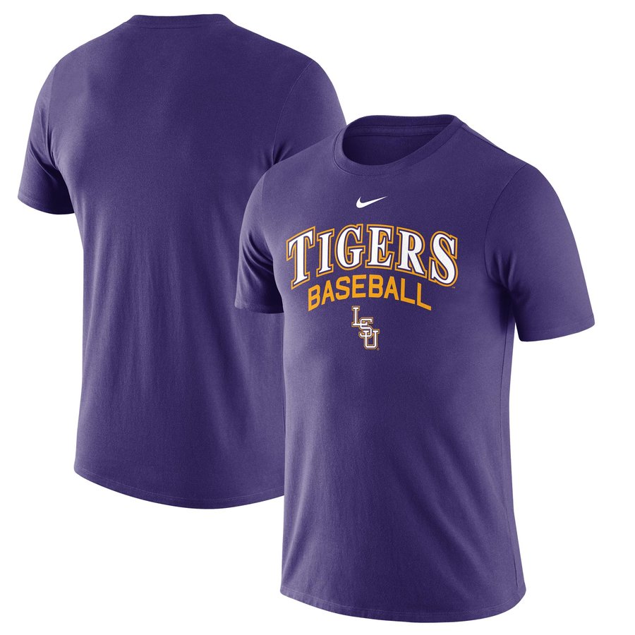 Nike LSU Tigers Purple Baseball Script Logo T-Shirt