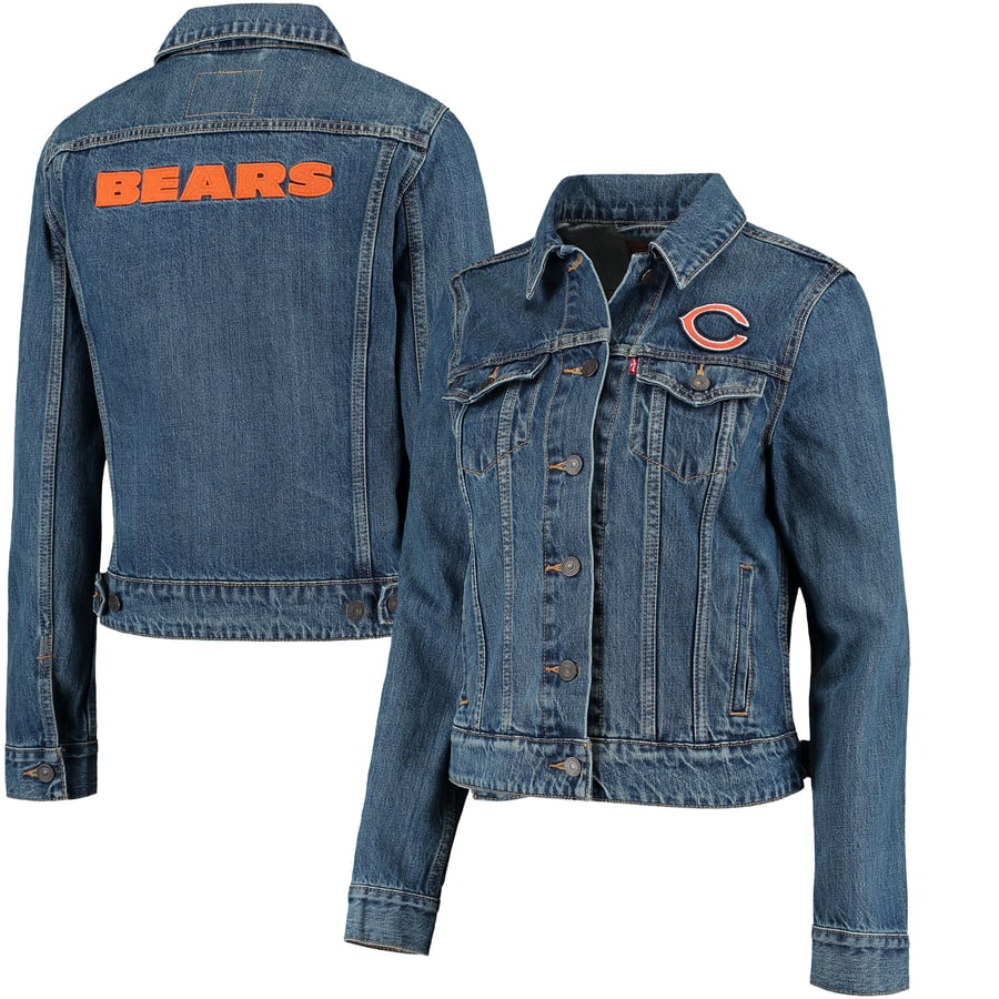 Veste Trucker Levi's Chicago Bears édition Varsity Limitée - Taille S - Bleu Marine Et Orange - Neuf Avec étiquettes
