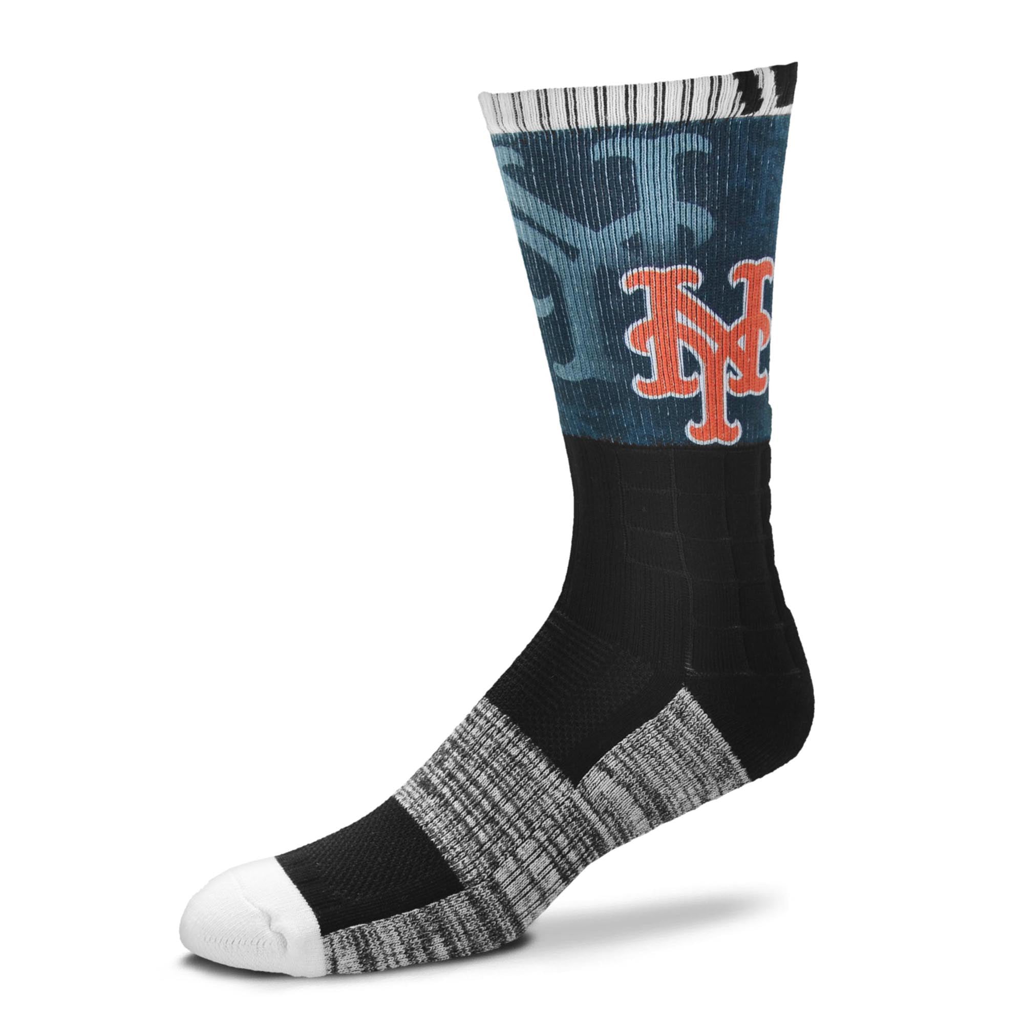 For Bare Feet New York Mets Blackout Crew Socks