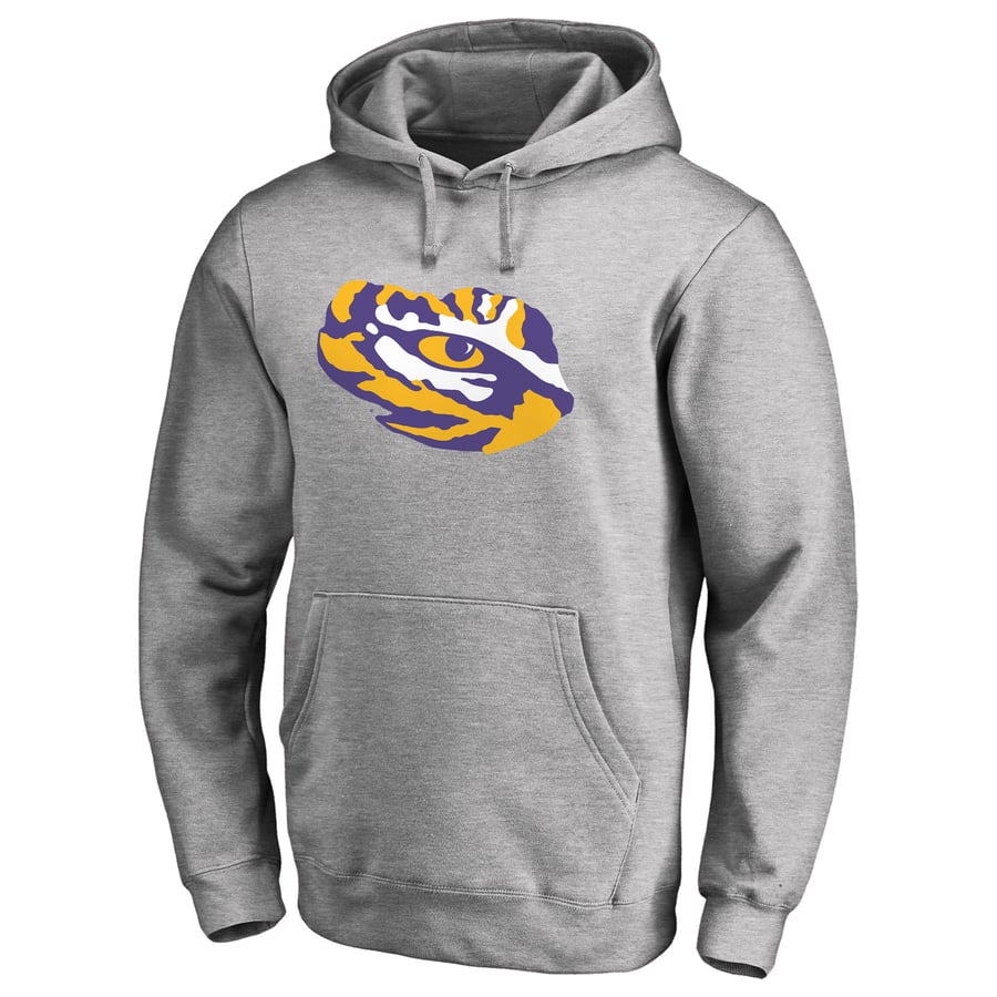 LSU TigersBranded Primary Team Logo Pullover Hoodie - Ash