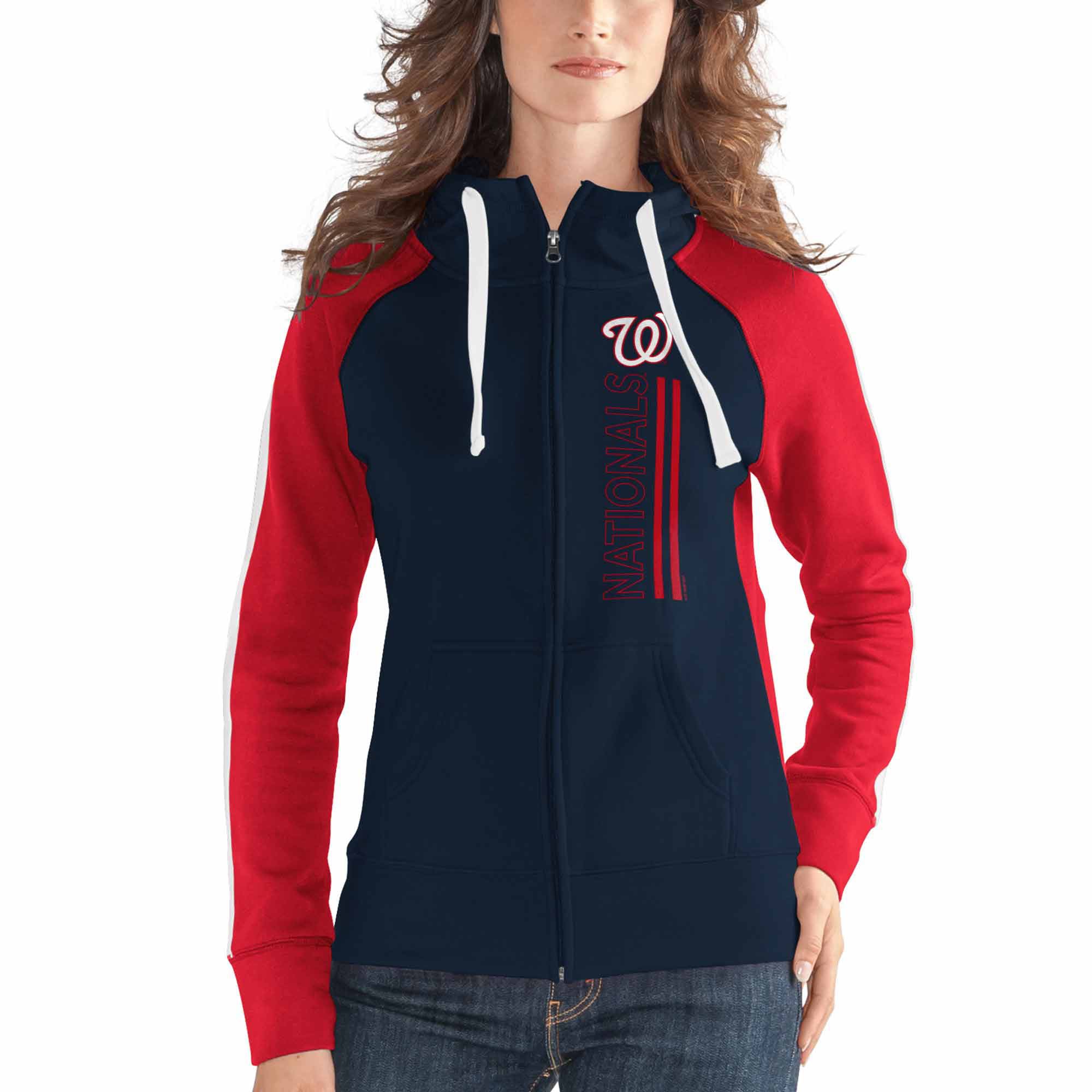 G-III 4Her by Carl Banks Washington Nationals Women's Navy Full-Zip ...