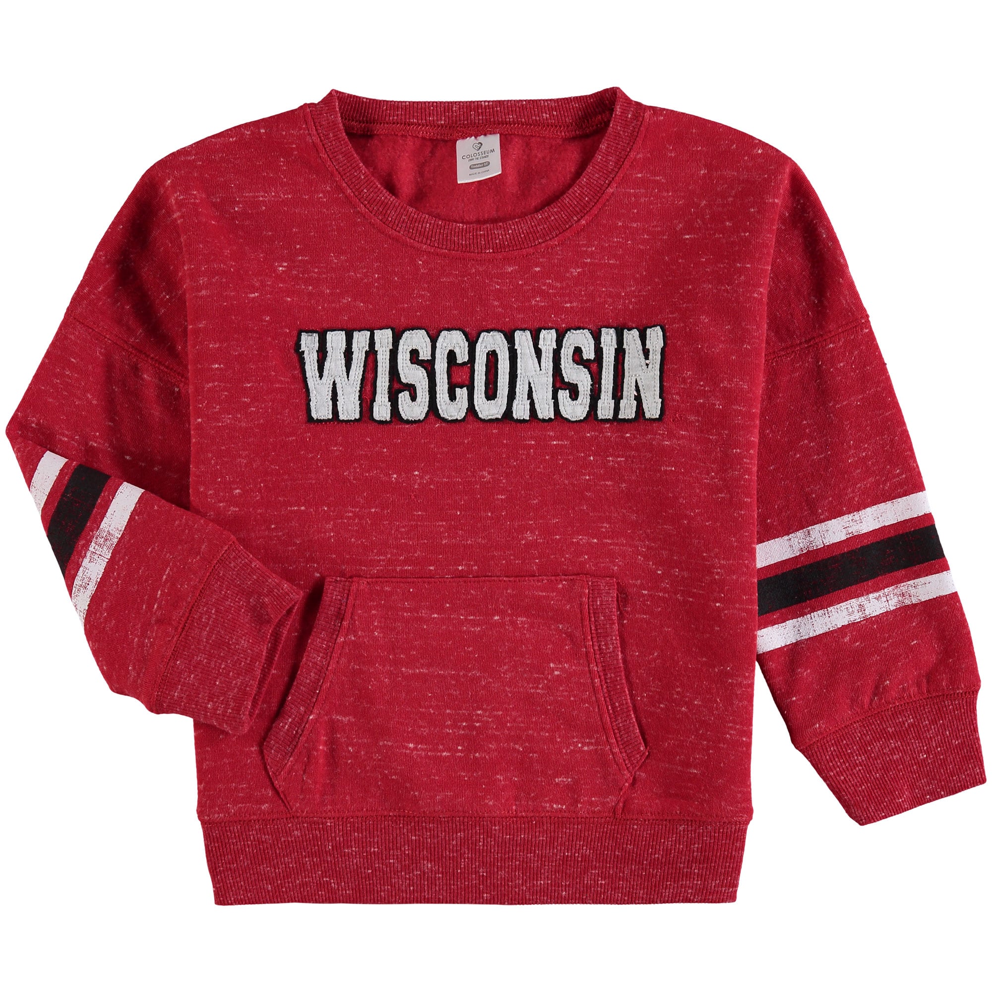 Colosseum Wisconsin Badgers Toddler Girls Red Roque Fleece Crew Sweater