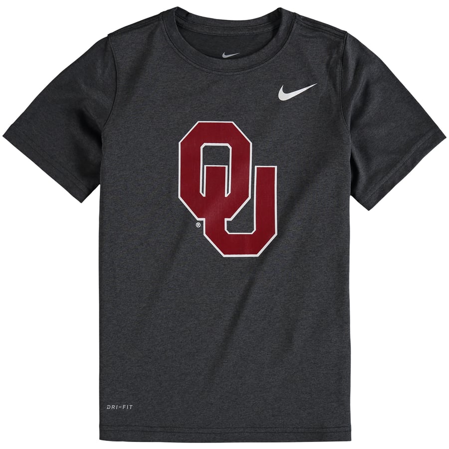 Nike Oklahoma Sooners Youth Anthracite Logo Legend Performance T-Shirt