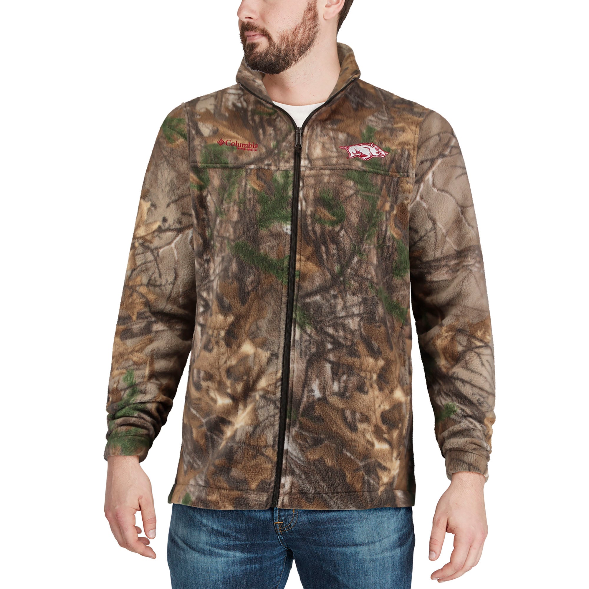 Columbia Arkansas Razorbacks Camo Collegiate Flanker Full-Zip Jacket