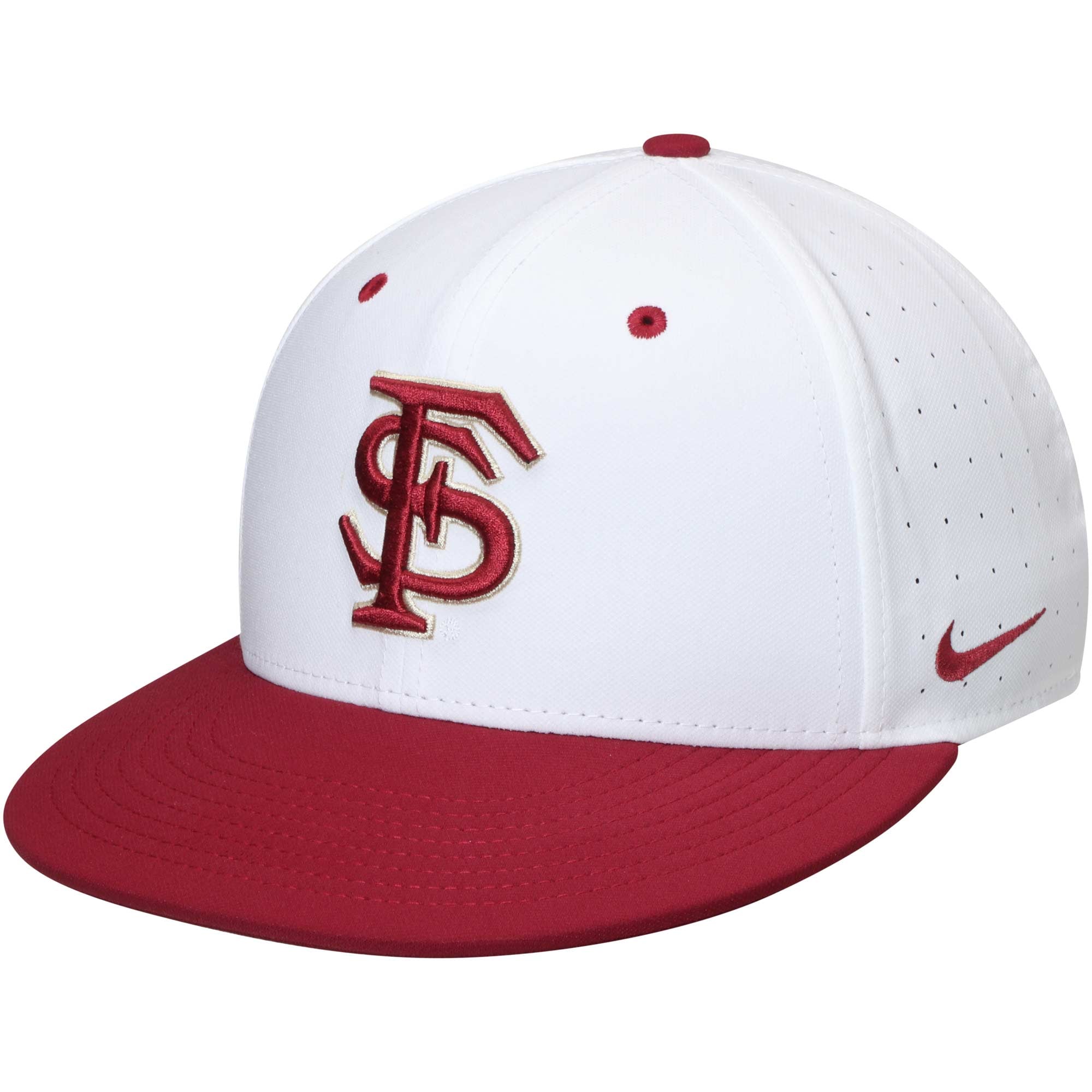 Nike Florida State Seminoles White Baseball True Performance Fitted Hat