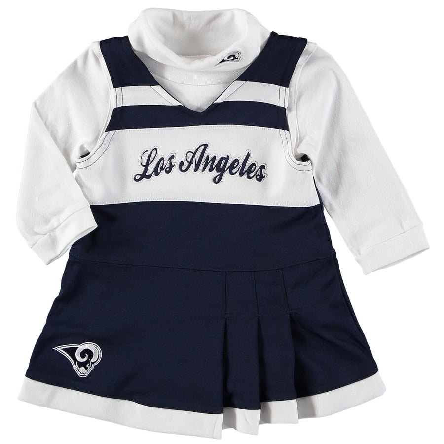Los Angeles Rams Girls Infant Navy/White Cheer Jumper Dress