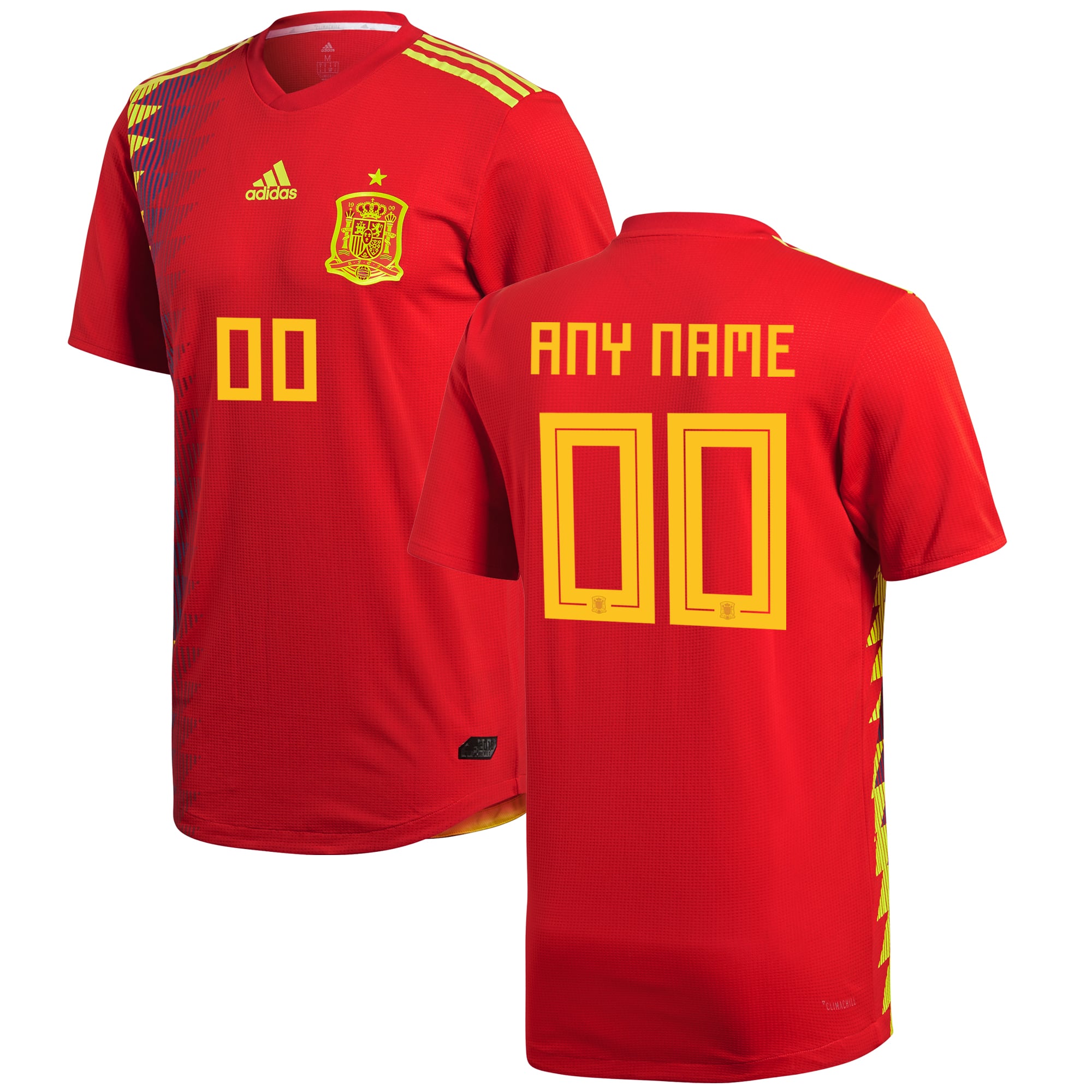 adidas Spain National Team Red 2018 World Cup Home Authentic Custom Jersey
