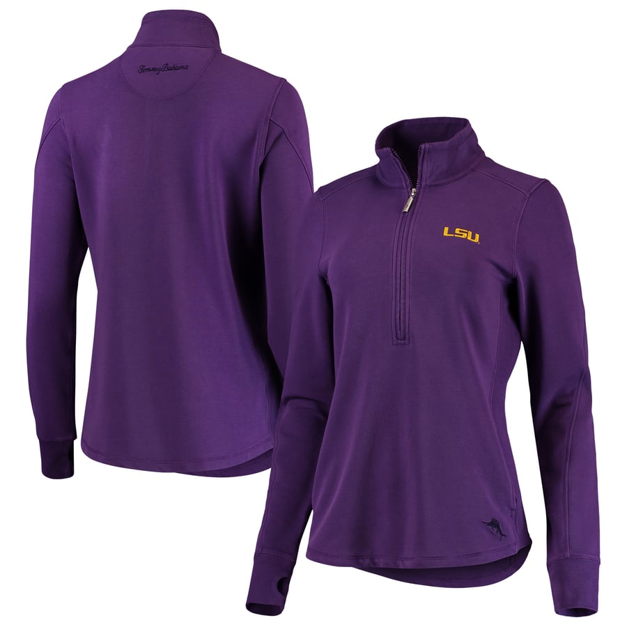 LSU Tigers Tommy Bahama Women's Jen 'N Terry Half-Zip Pullover Jacket – Purple