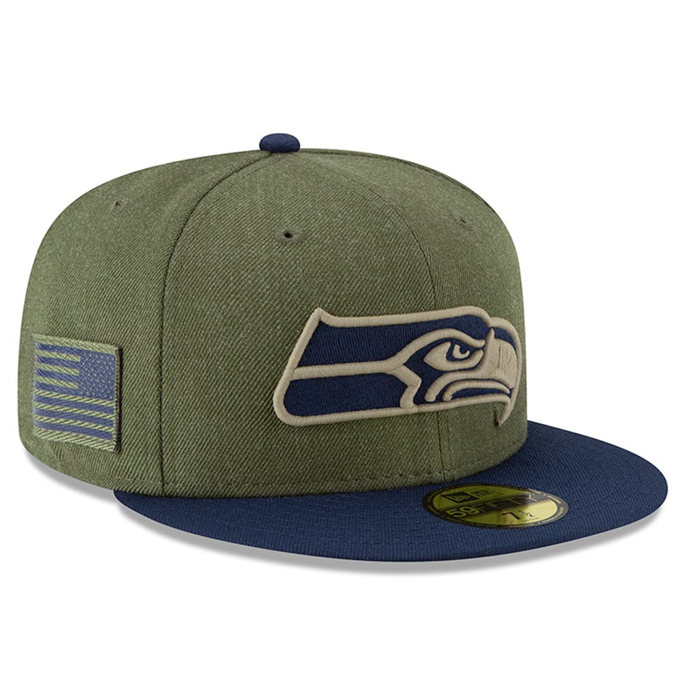 New Era Seattle Seahawks Olive/Navy 2018 Salute to Service Sideline ...