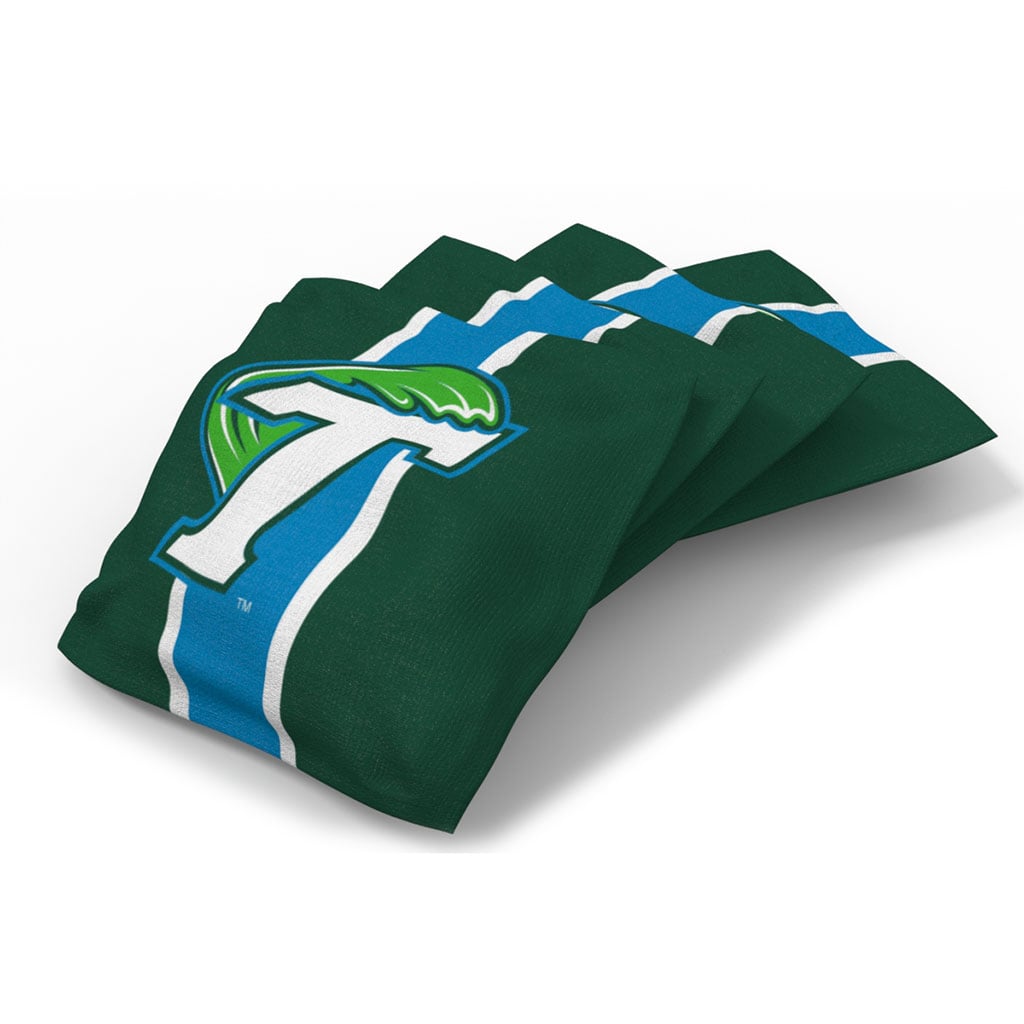 Tulane Green Wave 4-Pack Striped Cornhole Bean Bags Set