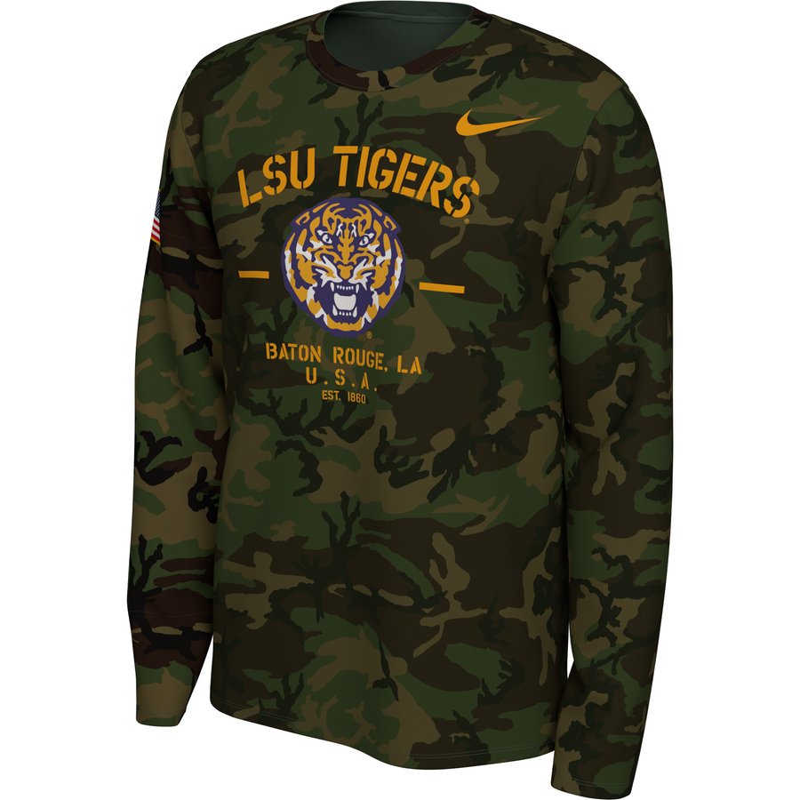 LSU Tigers Nike 2019 Veterans Day Legend Long Sleeve T-Shirt - Camo