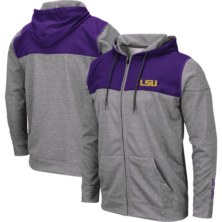 LSU Tigers Colosseum Nelson Full-Zip Jacket - Heathered Gray