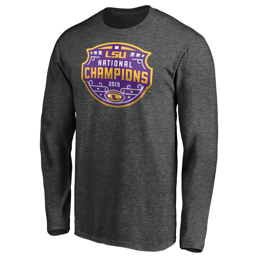 LSU TigersBranded College Football Playoff 2019 National Champions Encroachment Long Sleeve T-Shirt - Heather Charcoal