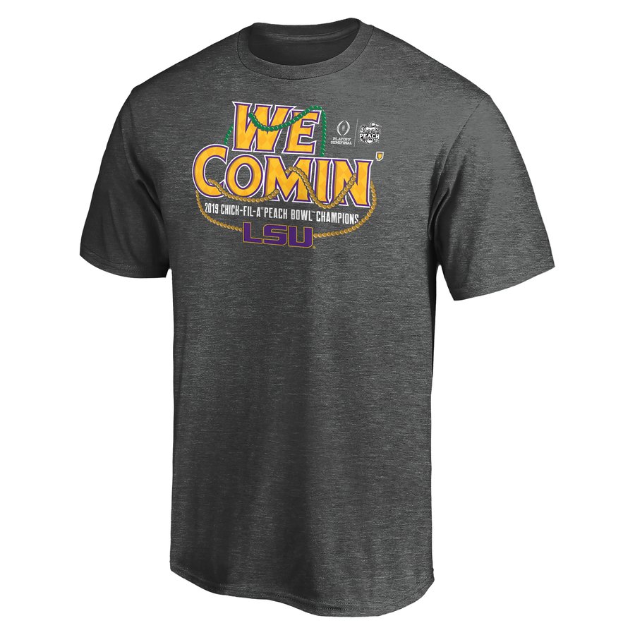 LSU TigersBranded College Football Playoff 2019 Peach Bowl Champions Receiver T-Shirt - Heather Gray