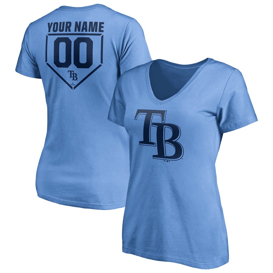 tampa bay rays fanatics branded light blue personalized rbi logo