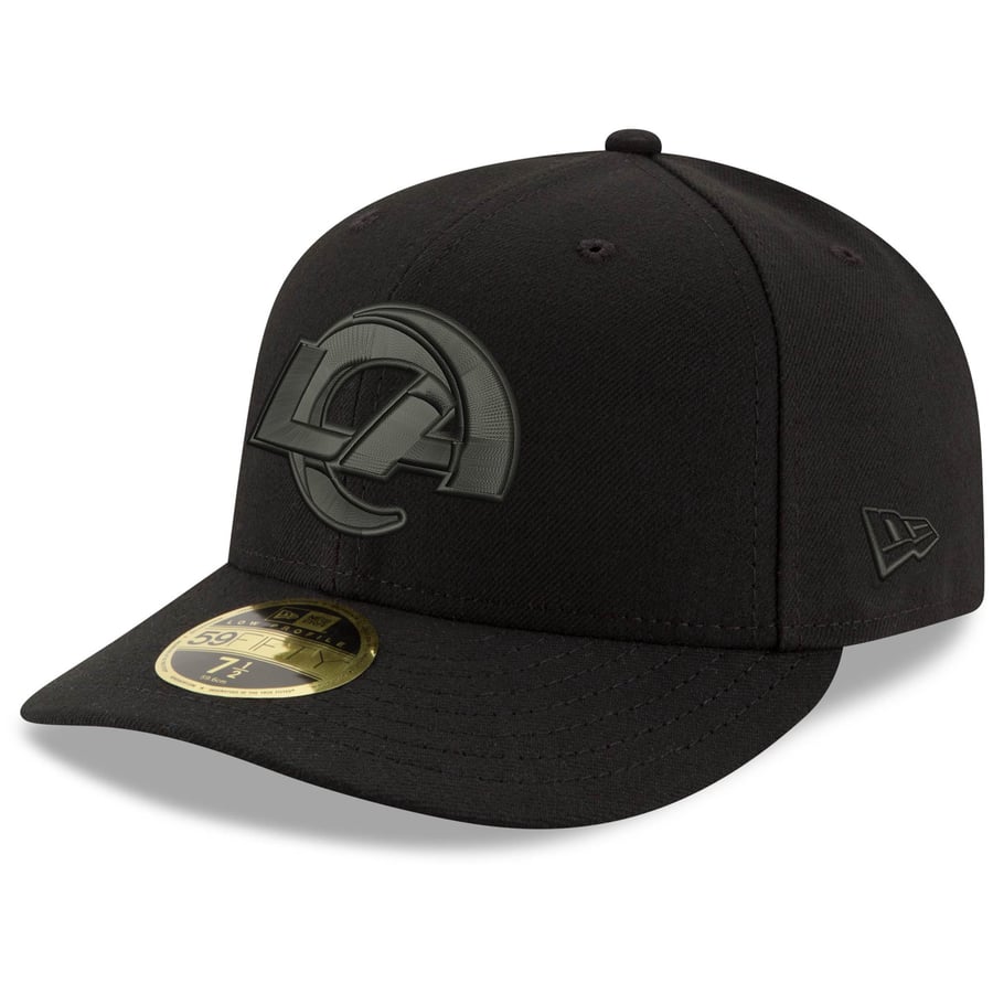 New Era Los Angeles Rams Black Logo Low Profile 59FIFTY Fitted Hat