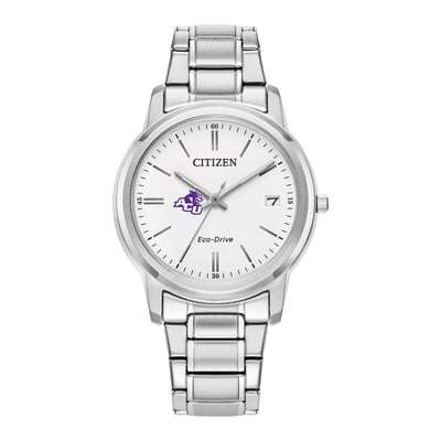  Abilene Christian University Wildcats Citizen Watch Women's Eco-Drive White Dial Stainless Steel Watch - Silver