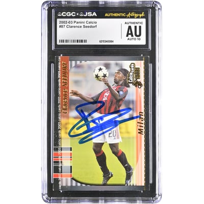 Clarence Seedorf AC Milan Autographed 2002-03 Panini Calcio #87 CGC Authenticated AUTO 10 Card