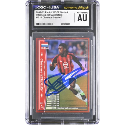 Clarence Seedorf AC Milan Autographed 2002-03 Panini WCCF Serie A International Superstars #IS11 CGC Authenticated Card