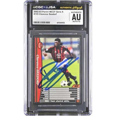 Clarence Seedorf AC Milan Autographed 2002-03 Panini WCCF Serie A #155 CGC Authenticated AUTO 10 Card