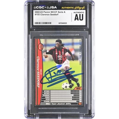 Clarence Seedorf AC Milan Autographed 2002-03 Panini WCCF Serie A #155 CGC Authenticated Card