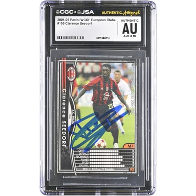 Clarence Seedorf AC Milan Autographed 2004-05 Panini WCCF European Clubs #155 CGC Authenticated AUTO 10 Card