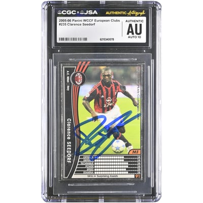 Clarence Seedorf AC Milan Autographed 2005-06 Panini WCCF European Clubs #235 CGC Authenticated AUTO 10 Card