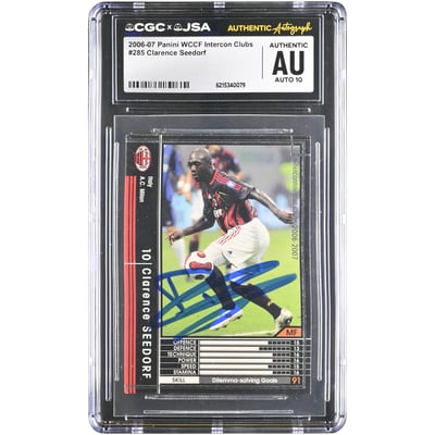 Clarence Seedorf AC Milan Autographed 2006-07 Panini WCCF Intercon Clubs #285 CGC Authenticated AUTO 10 Card