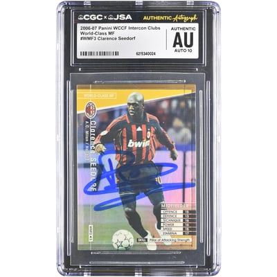 Clarence Seedorf AC Milan Autographed 2006-07 Panini WCCF Intercon Clubs World-Class MF #WMF3 CGC Authenticated AUTO 10 Card