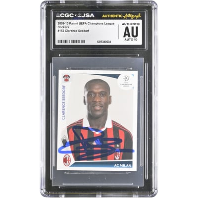 Clarence Seedorf AC Milan Autographed 2009-10 Panini UEFA Champions League Stickers #152 CGC Authenticated AUTO 10 Card