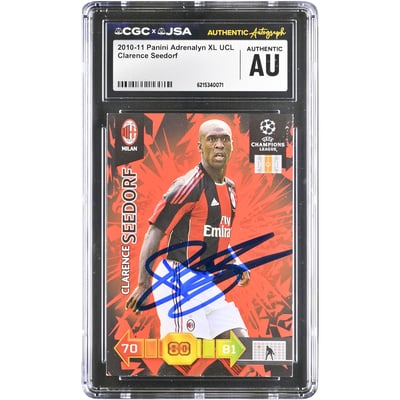 Clarence Seedorf AC Milan Autographed 2010-11 Panini Adrenalyn XL UCL #NNO CGC Authenticated Card