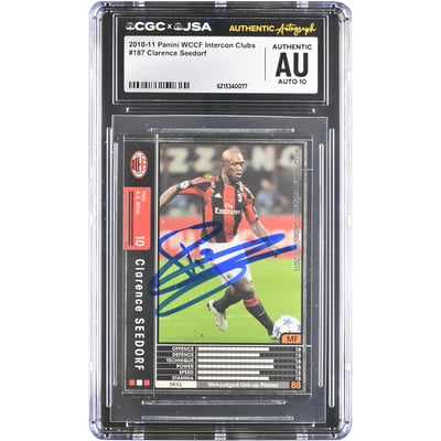 Clarence Seedorf AC Milan Autographed 2010-11 Panini WCCF Intercon Clubs #187 CGC Authenticated AUTO 10 Card