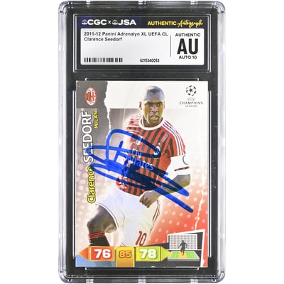 Clarence Seedorf AC Milan Autographed 2011-12 Panini Adrenalyn XL UEFA CL #NNO CGC Authenticated AUTO 10 Card