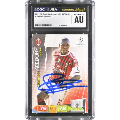 Clarence Seedorf AC Milan Autographed 2011-12 Panini Adrenalyn XL UEFA CL #NNO CGC Authenticated Card