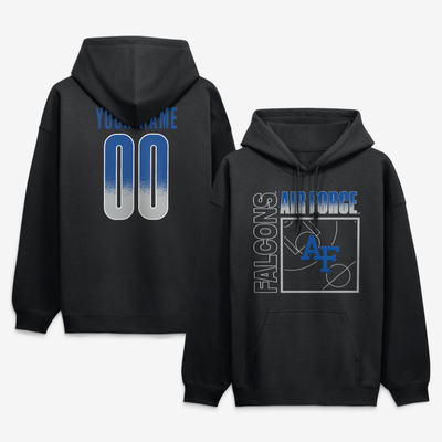 Air Force Falcons Big & Tall Home Court Pop Personalized Any Name & Number Hoodie - Black