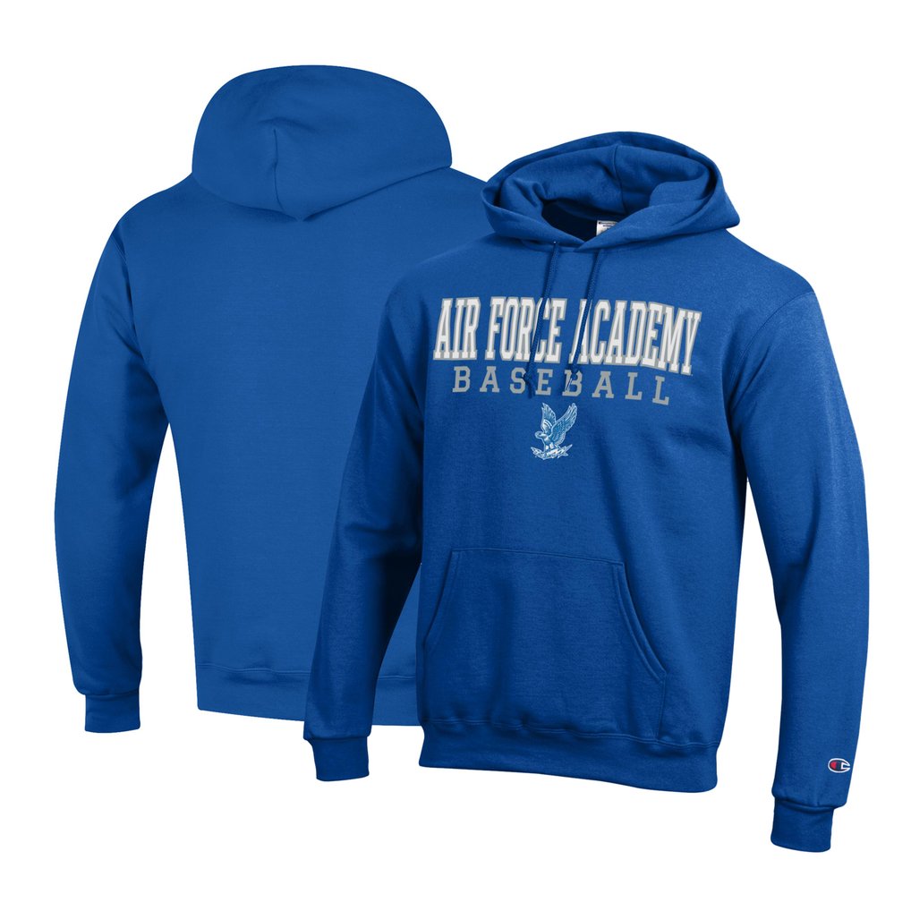 Air Force Falcons Champion Primary Team Logo Stack Logo Baseball Powerblend Pullover Hoodie - Blue